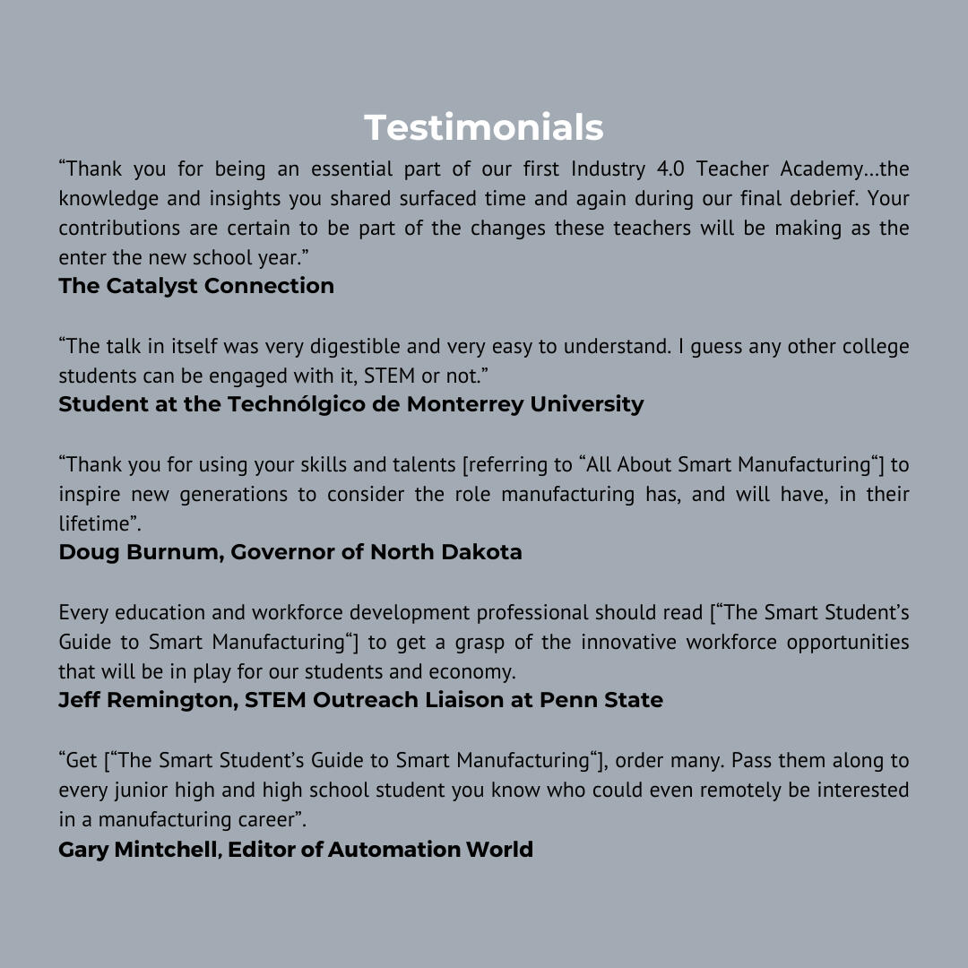 Text block with various quotes from people who have worked with Mike Nager